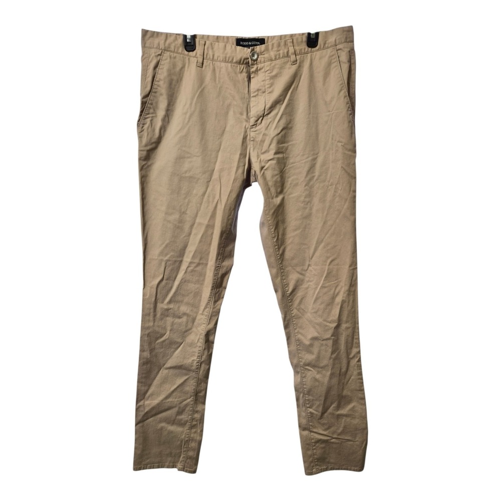 Rodd & Gunn Slim Fit Chino Pants Mens‎ 36x33 Khaki Stretch Twill Casual Classic